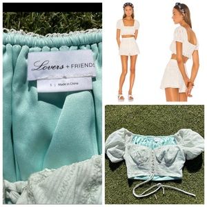 Lovers And Friends Lace Up Cropped Top.